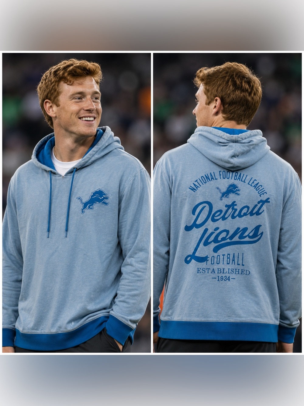 🆕 NWT Darius Rucker Collection x Fanatics Detroit Lions Tonal Hoodie Men’s M